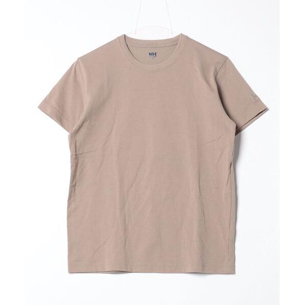 「HELLY HANSEN」 刺繍半袖Tシャツ X-SMALL ベージュ レディース
