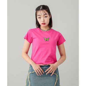 レディース tシャツ Tシャツ EMBROIDERED BUTTERFLY LOGO S/S BABY TEE｜zozo