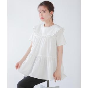 Fit more（フィットモア） ブラウス シャツ 裾フリルフレアトップス