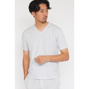 tシャツ Tシャツ メンズ HIGH STREET∴ABSかすれ千鳥JQ半袖Vネックカットソー｜zozo