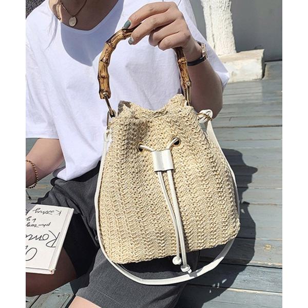 かごバッグ カゴバッグ ショルダー 夏 レディース 編み