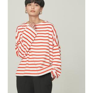 tシャツ ボートネックボーダープルオーバー レディースの商品画像
