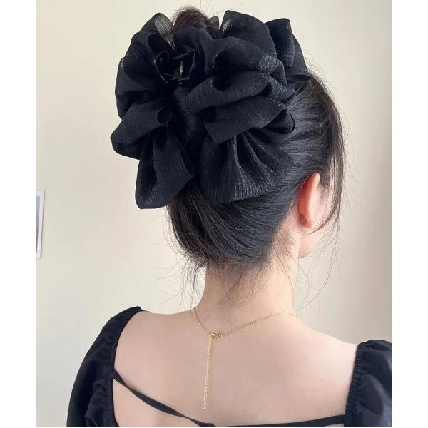ヘアクリップ ボリューム ビッグ リボン バンス クリップ