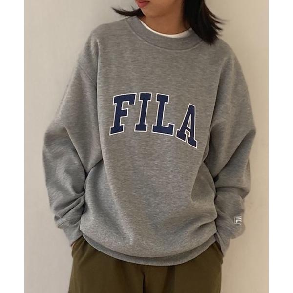 「FILA」 スウェットカットソー LARGE 杢グレー レディース