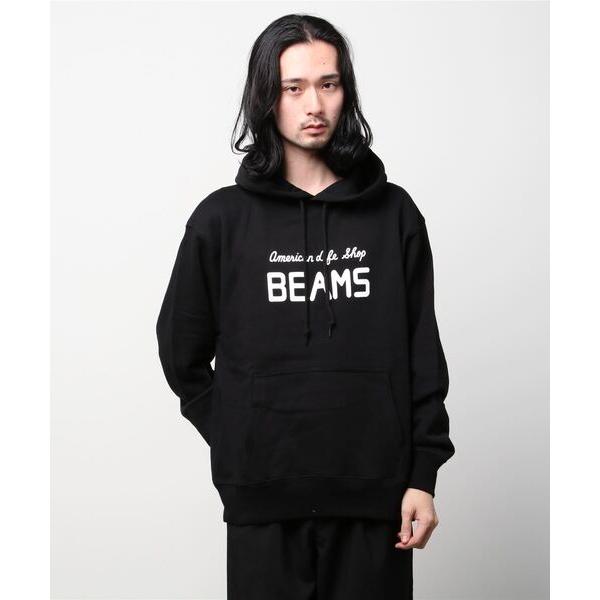 メンズ 「BEAMS」 プルオーバーパーカー LARGE ブラック