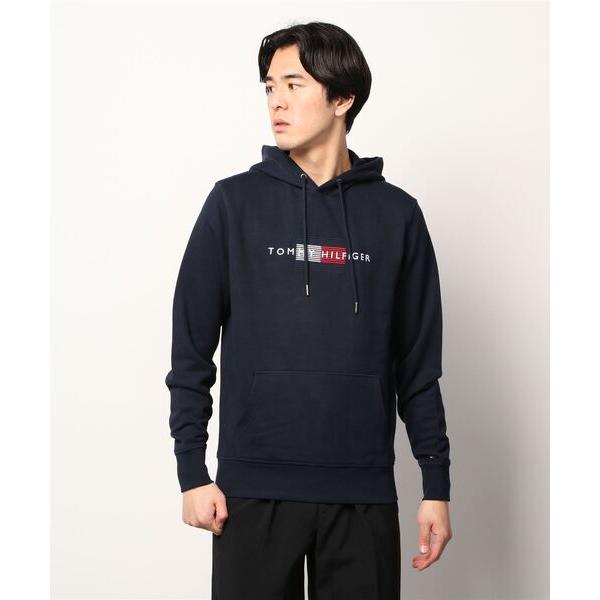 「TOMMY HILFIGER」 プルオーバーパーカー SMALL ネイビー メンズ