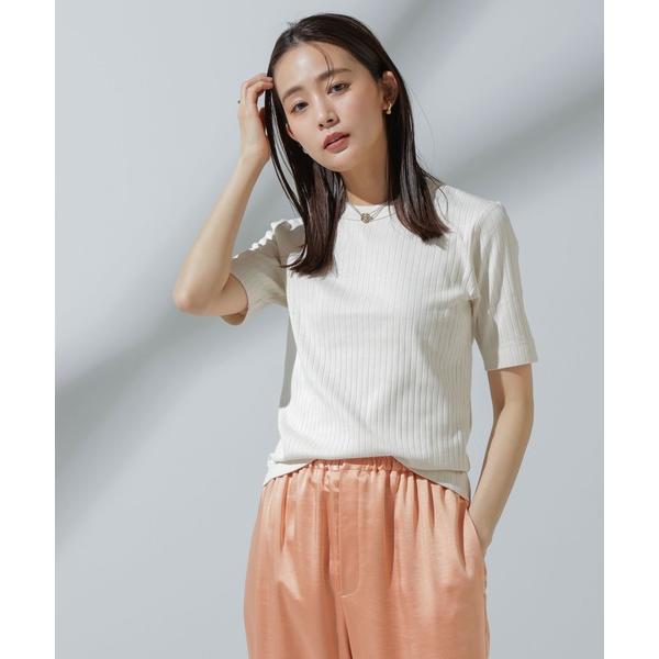 tシャツ Anti Soaked(R) 汗染み防止 クルーネックリブTシャツ レディース