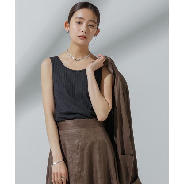 tシャツ Anti Soaked(R) 汗染み防止 リブタンクトップ レディース