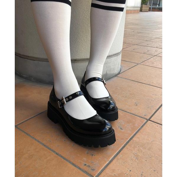 パンプス 厚底メリージェーンパンプス