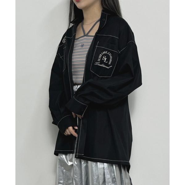 ブラウス シャツ 刺繍ワークシャツ レディース