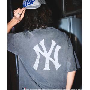 tシャツ Tシャツ メンズ 限定展開 MLB/メジャーリーグベースボール 別注 ビッグシルエット ピグメントダイ バックプリントTシャツ