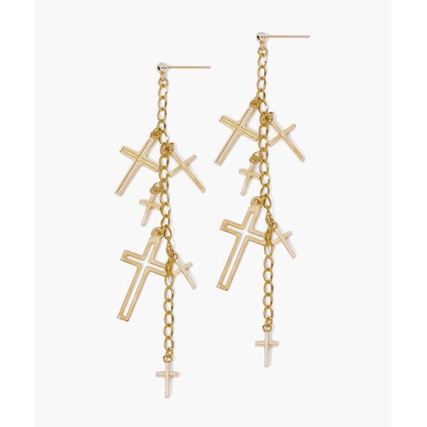 レディース ピアス enasoluna Greed cross earrings