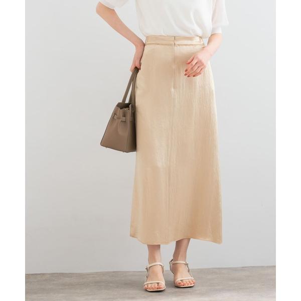 スカート アセテートサテンスリットスカート