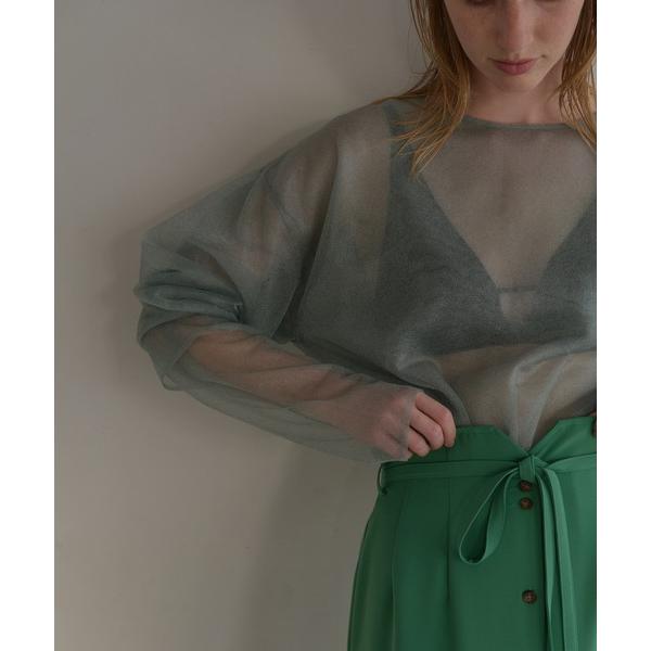 ニット セーター DOUBLE LAYERED SHEER TOPS レディース