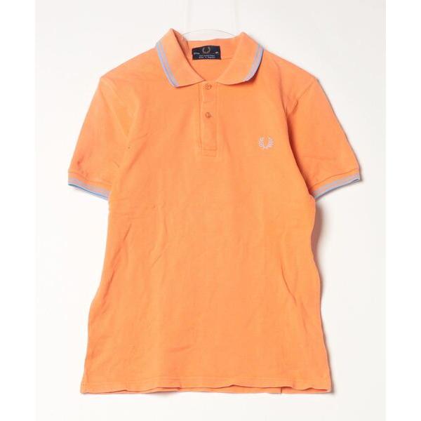 「FRED PERRY」 刺繍半袖ポロシャツ 38 オレンジ メンズ