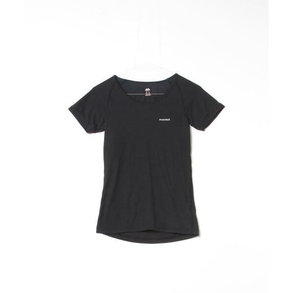 「mont-bell」 ワンポイント半袖Tシャツ M ブラック レディース