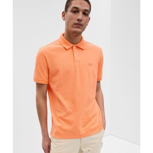 「GAP」 半袖ポロシャツ M オレンジ メンズ