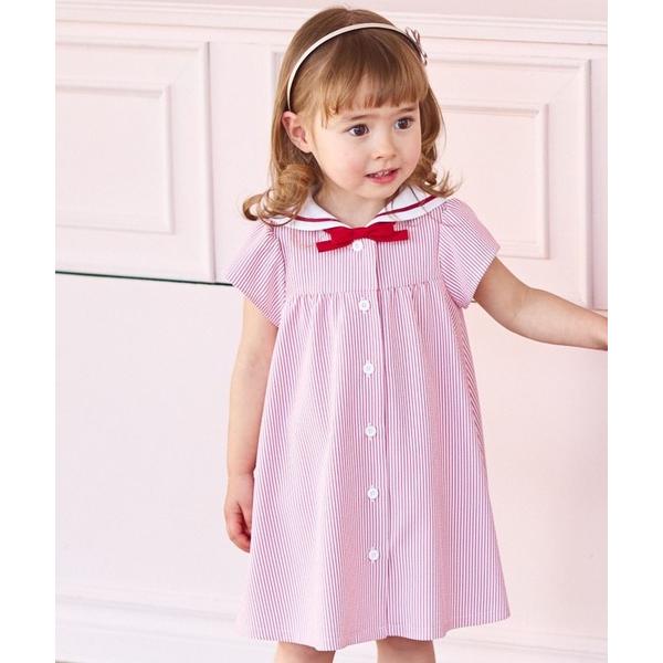 ワンピース 「接触冷感」「BABY」セーラーAラインワンピース（80~100cm） キッズ 子供服 ...