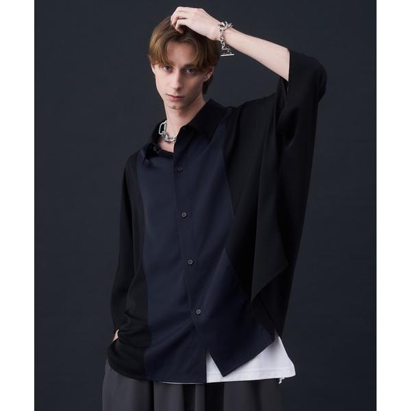 シャツ Switching Short-Sleeve Dolman Shirt - 切替半袖ドルマン...