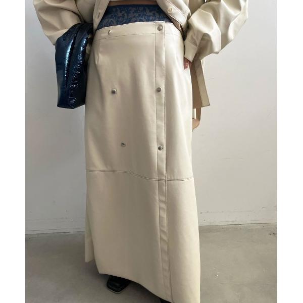 スカート REVERSIBLE SYNTHETIC LEATHER SKIRT