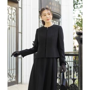スーツ ミドル着丈のジャケットと前開きワンピースのブラックフォーマル レディース