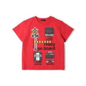 tシャツ Tシャツ キッズ 名鉄電車遮断機プリント半袖Tシャツの商品画像