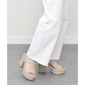 厚底 サンダル ミュール 「CARRANO」厚底チャンキーヒールミュールサンダル(642100) レディース