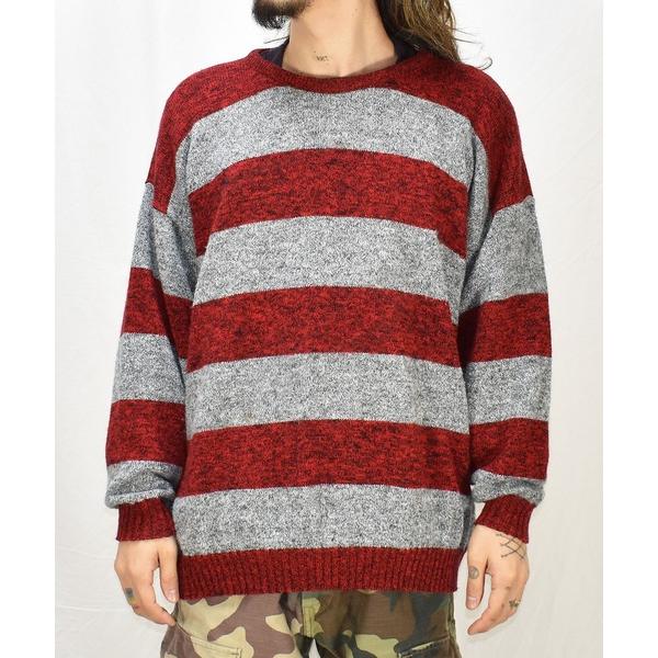 セーター ニット 「ヴィンテージ古着」80's Kate Collins ボーダー アクリルニット ...