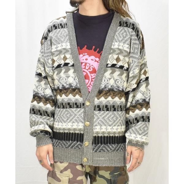 カーディガン 「ヴィンテージ古着」90's EXPRESSIONS INTERNATIONAL 総柄...