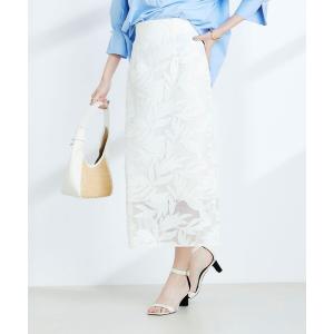 スカート レディース ウォッシャブルレザーカット刺繍タイトスカートの商品画像