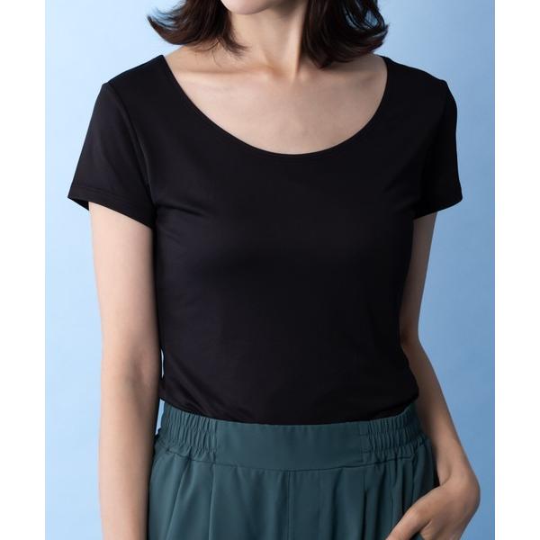 インナーシャツ 肌着 サラリ 機能インナー UネックTシャツ 接触冷感 抗菌防臭 吸水速乾 レディー...