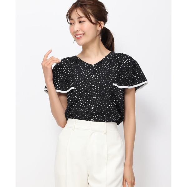 ブラウス シャツ 配色フレア袖ブラウス/MM418104 レディース