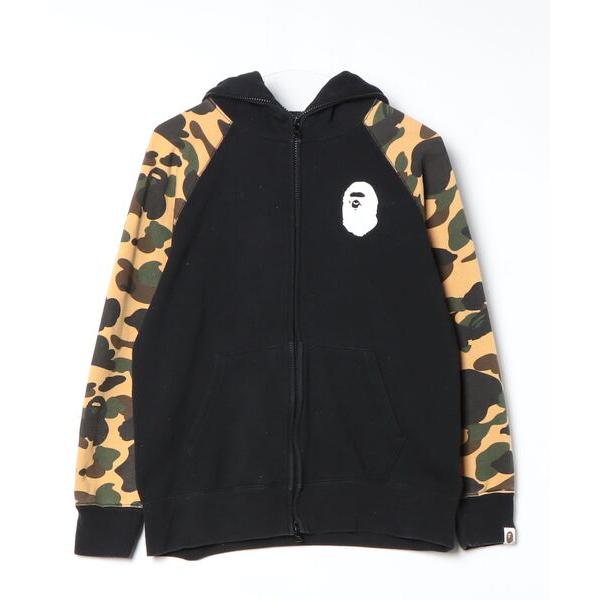 メンズ 「A BATHING APE」 ジップアップパーカー M ブラック