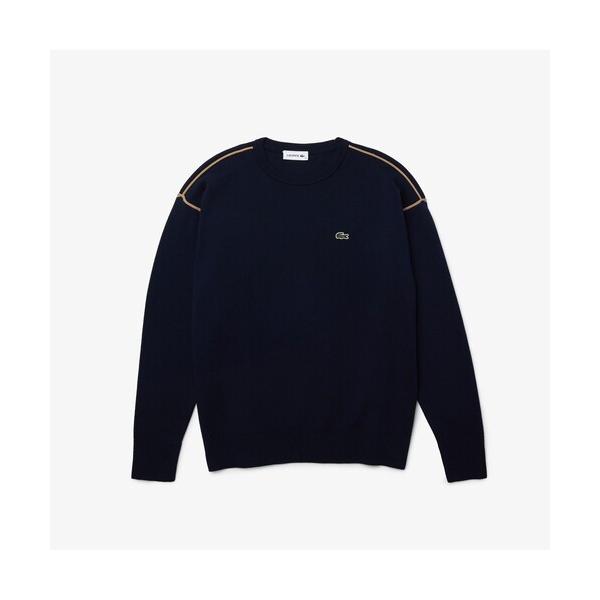 「LACOSTE」 長袖ニット 36 ネイビー レディース