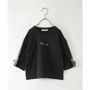 tシャツ 7分袖タックチェック切り替えT(120...の商品画像