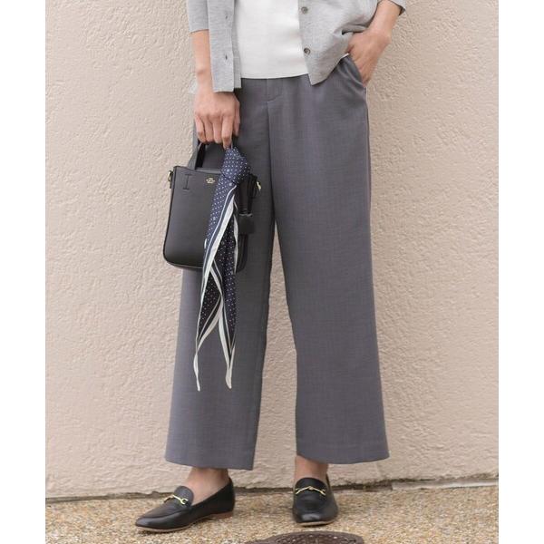 パンツ 「洗える・吸汗速乾」ウェザーピンストライプ ワイド パンツ レディース