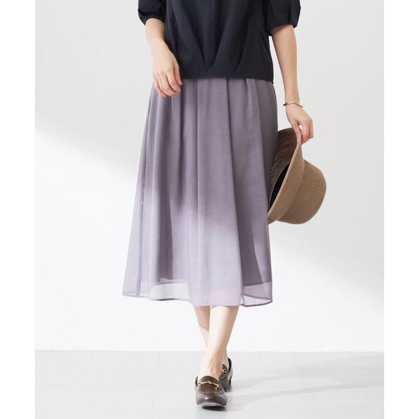 スカート 「洗える」ブライトスパンボイル スカート