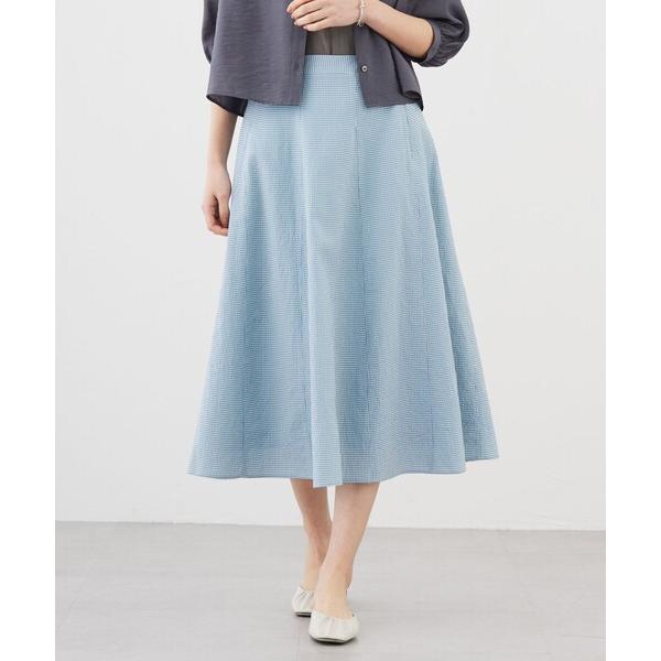 スカート 「洗える」アセVis ギンガム スカート