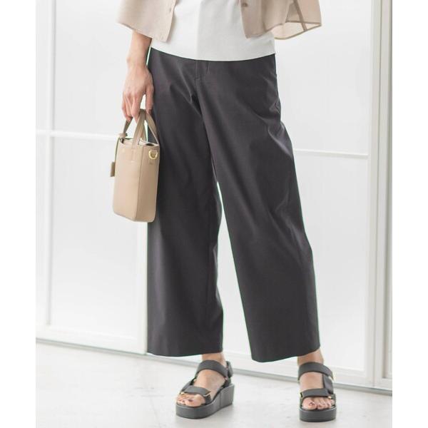 パンツ 「洗える」リネンストレッチ ワイド パンツ レディース