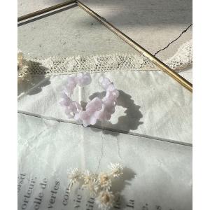 イヤーカフ ランタナのクリアイヤーカフ レディース