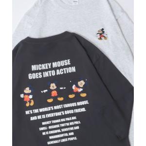 レディース tシャツ Tシャツ 2024SS Disney/ディズニー ミッキーマウス ワンポイント刺繍 バックプリント 7分袖Tシャツ レディース｜zozo