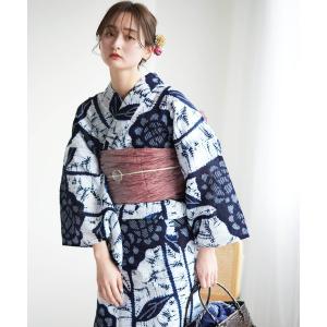 utatane 浴衣 有松絞り浴衣3点セット 彩綿絽 藍色のさくら筋古典 utatane 浴衣 有松絞り浴衣3点セット 彩綿絽 藍色のさくら筋古典