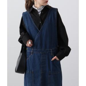 ジャンパースカート atONE カシュクールデニムジャンスカ