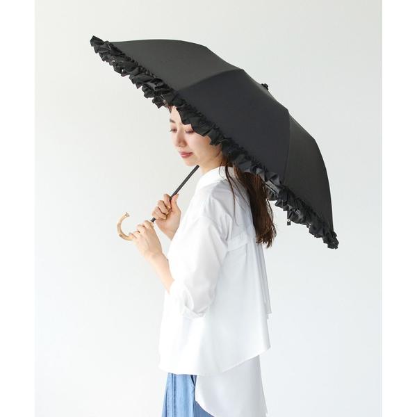 折りたたみ傘 「pink trick / ピンクトリック」フリル完全遮光JUMP式折り畳み傘(晴雨兼...