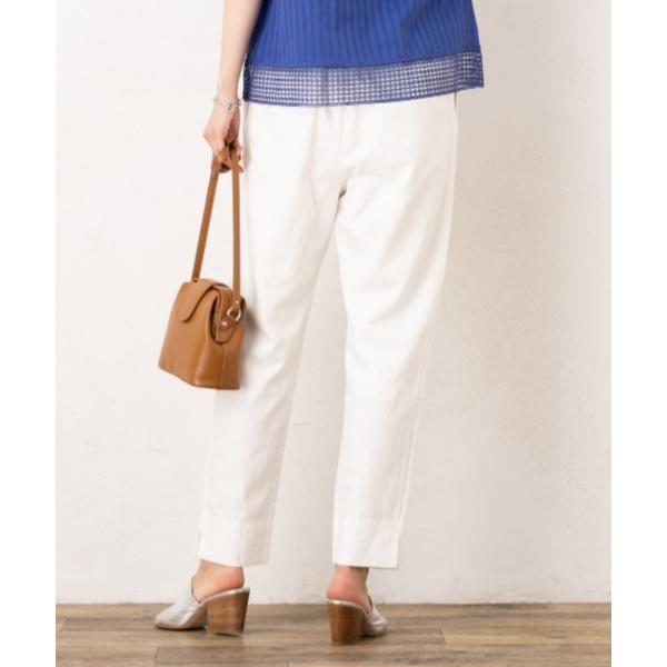 パンツ リネンコットンテーパードパンツ レディース