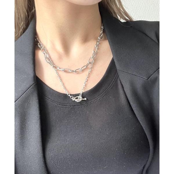 ネックレス 2連チェーンネックレス レディース