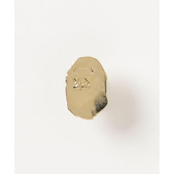 「A BATHING APE」 APE HEAD PINS M FREE ゴールド メンズ