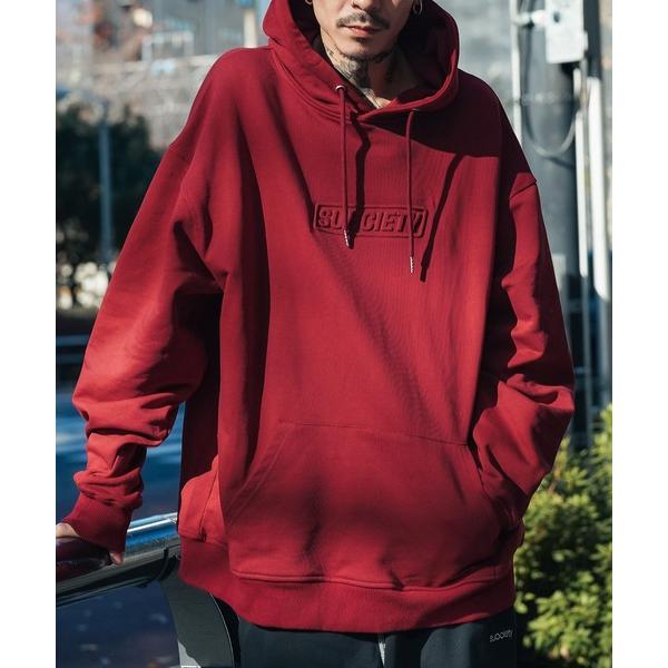 「Subciety」 プルオーバーパーカー MEDIUM バーガンディー メンズ