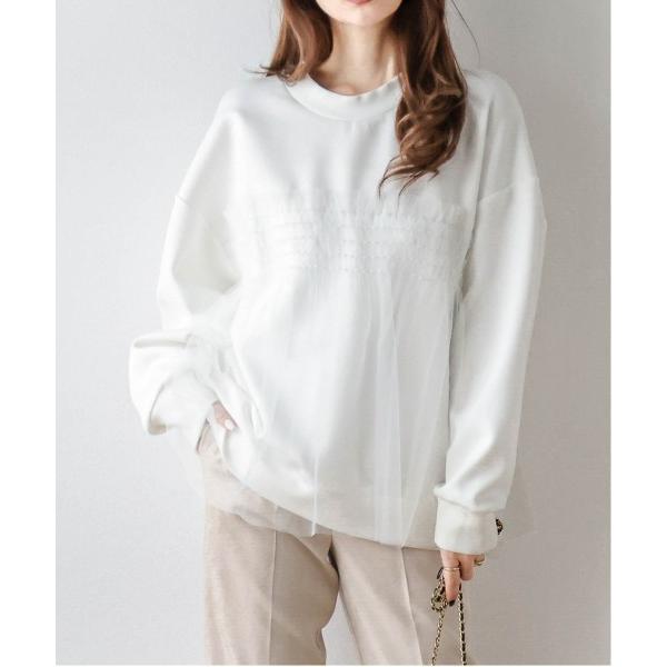 ブラウス シャツ チュールドッキングプルオーバー レディース
