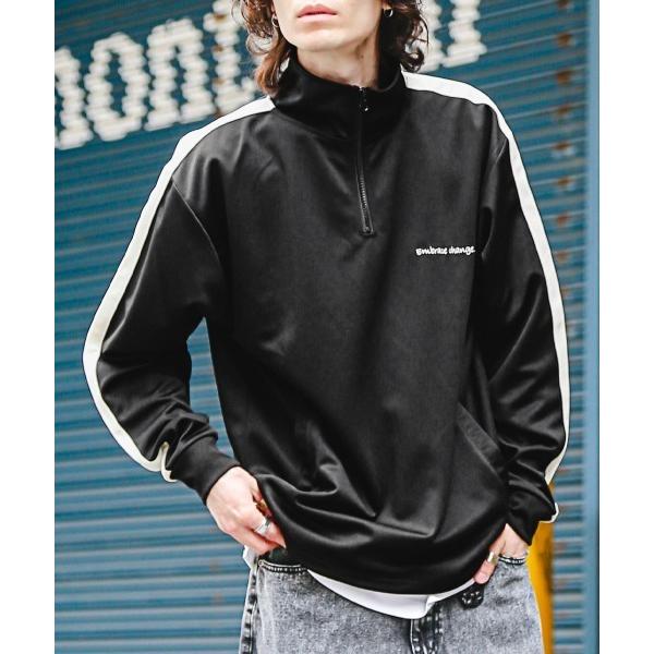 ジャージ ハーフジップ刺繍入りトラックジャケット メンズ レディース
